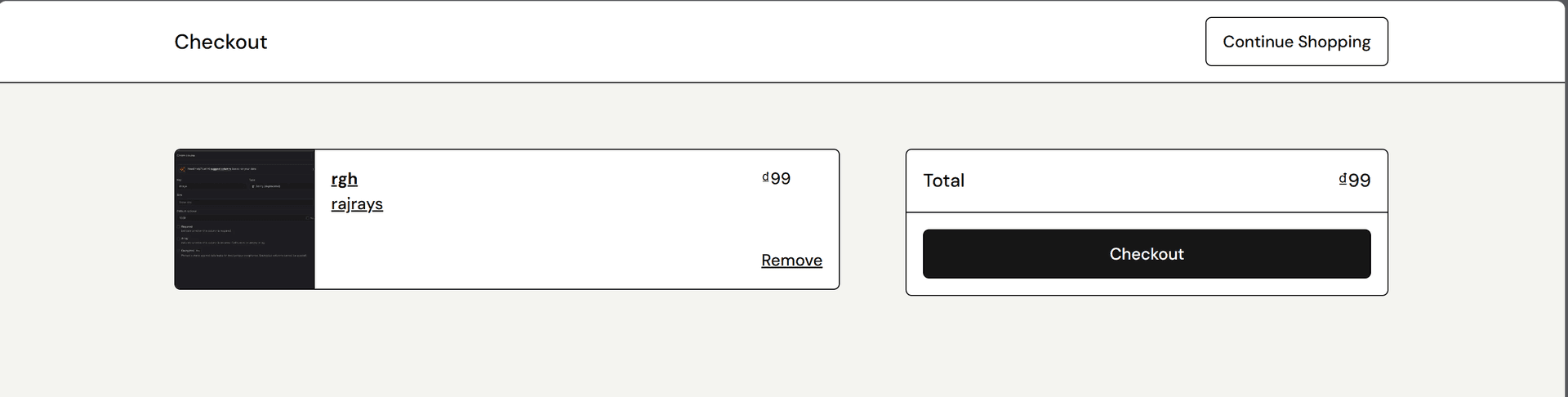 Checkout and payment screen for the multi-tenant e-commerce project
