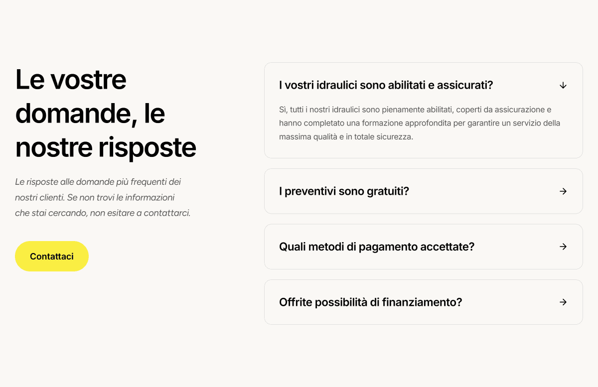 FAQ accordion